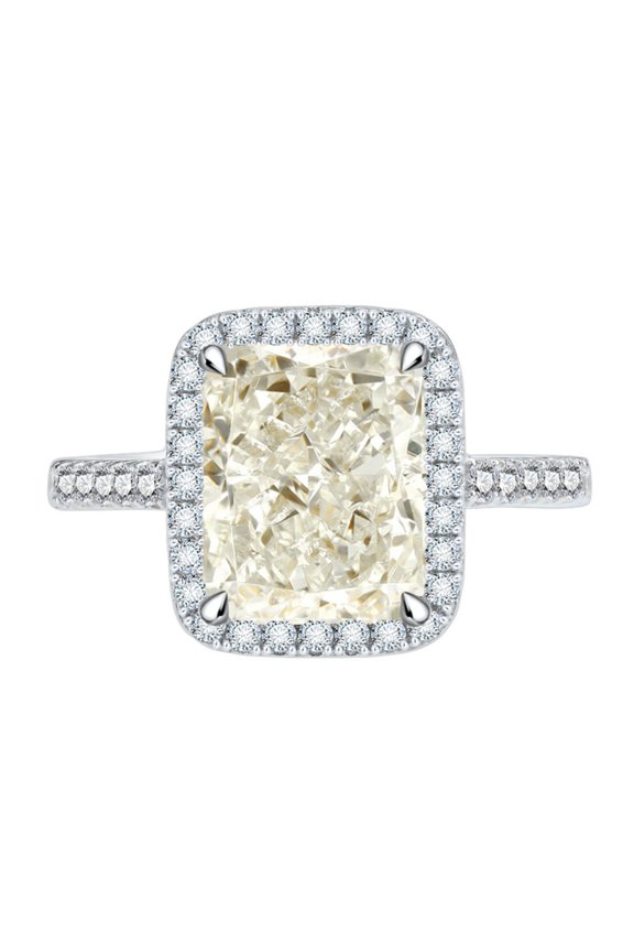 13ct Radiant Cut Zircon Wedding Rings for Women S925 Sterling Silver Rings for Women 10*12mm Zircon Eternity Women Engagement Rings Stylish Hypoallergenic Personalized Promise Rings