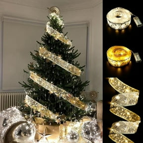 13ft 40 LED Ribbon Christmas Lights, String Lights for Christmas Tree Weddings Holiday Party DECOR
