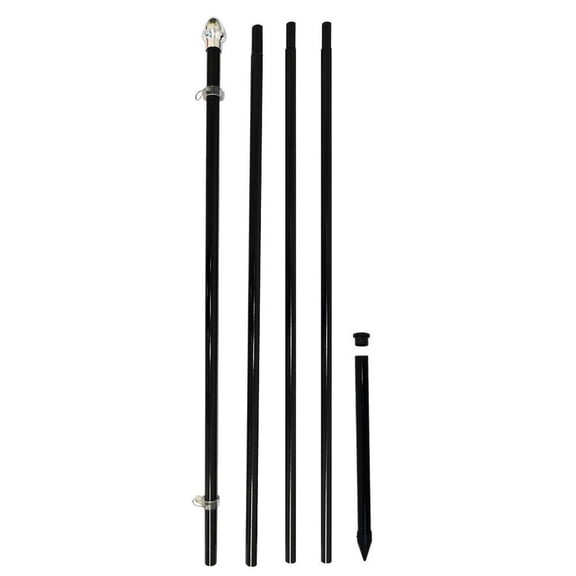 13ft Aluminum (Black) Outdoor Pole with Ground Spike