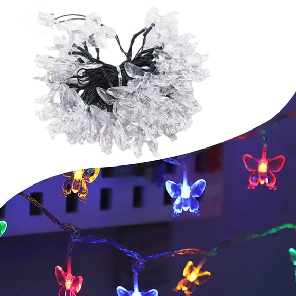 13ft Butterfly Lights,Butterfly Fairy Lights for Bedroom Curtain Lights,Cute Battery String Lights Led Hanging for Room Wall Bed Ceiling Decor,8 Lighting Modes(Colorful,6M 40 lights)