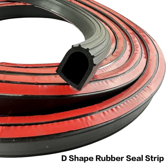 13ft D Shape Rubber Weather Stripping for Boats, RVs & Garage Door Seals
