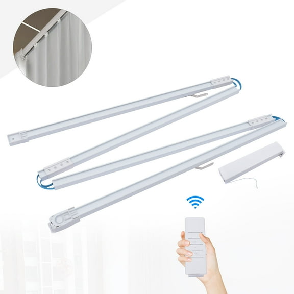 13ft Flexible Curtain Track Slide Rails Electric Remote/Voice/APP Control Silver