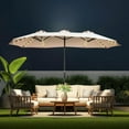 thumbnail image 1 of 13ft Patio Umbrella with Light and Base Included, Double Sided Outdoor Large Rectangular Patio Umbrella with Crank Handle, for Lawn Garden,Home,Outdoor Activities, 1 of 7
