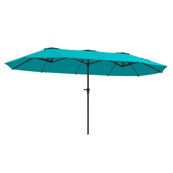 13ft Patio Umbrella, Outdoor Sun Shade with Crank, UPF30+ Polyester, Vented, Navy Blue