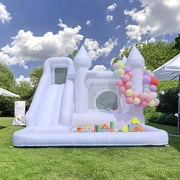 13ft x 9.8ft inflatable castle with slide, ball pit and blower fan - perfect gifts for kids birthday parties, halloween or outdoor play