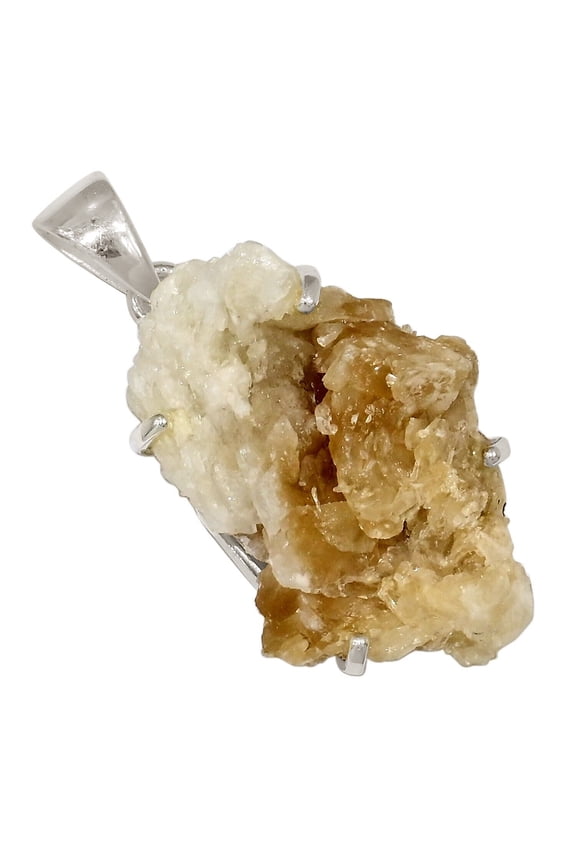 13g Natural Cerussite & Barite Morocco 925 Silver Pendant Jewelry ALLP-28841