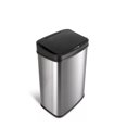 13gal Sensor Rectangular Shape Stainless Steel Trash Can, Automatic
