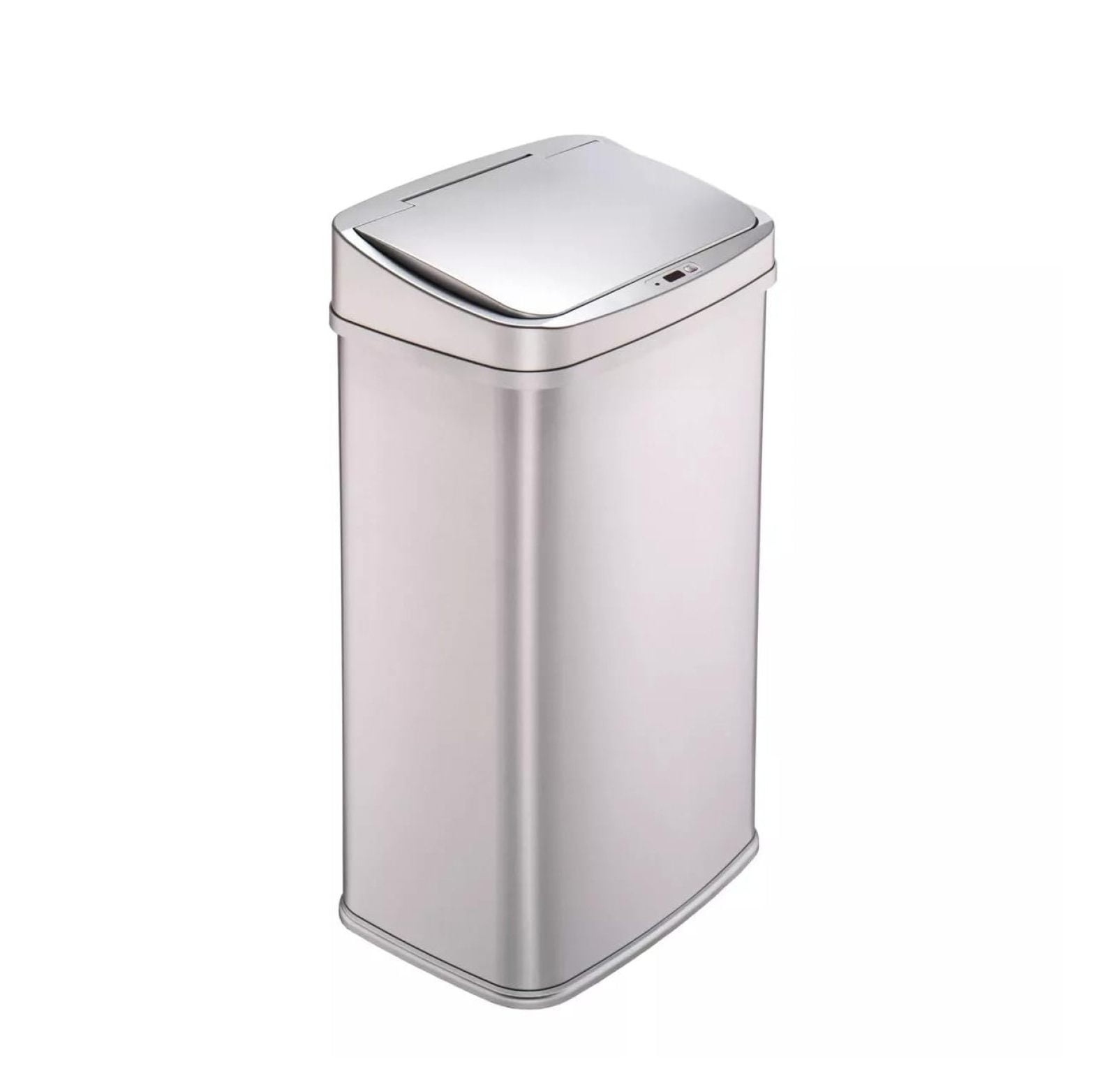 13gal Sensor Rectangular Shape Stainless Steel Trash Can, Automatic
