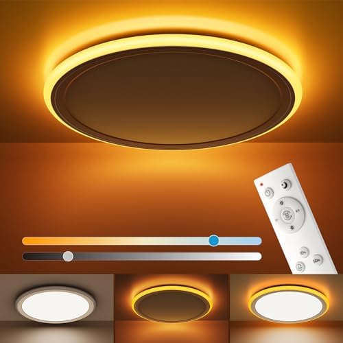 13in LED Flush Mount Ceiling Light Fixture with Remote Control ...