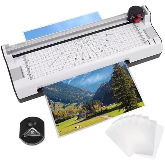 13in Laminator Machine, Thermal Hot/Cold 2 Roller Laminating Machine for A3/A4, 3-5mil Laminator with 70 Laminating Pouches, Paper Trimmer & Corner Rounder$$Office