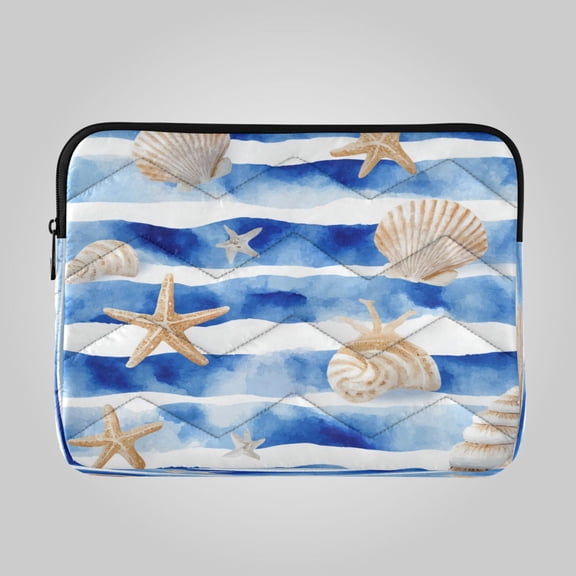 13in Laptop Bag Briefcases Computer Inner Bags Computer Bags Laptop Sleeves Work Travel School Bag Blue Nautical Stripes Pattern