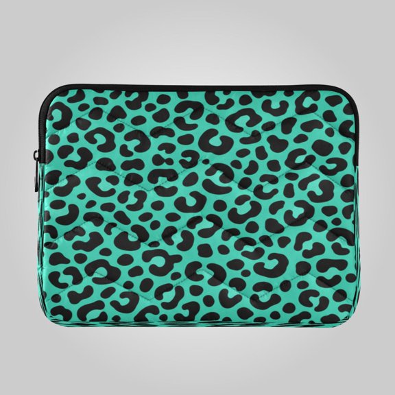 13in Laptop Bag Briefcases Computer Inner Bags Computer Bags Laptop Sleeves Work Travel School Bag Turquoise Leopard Print Pattern