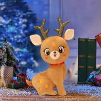 Taicans 13in Pink Deer Plush Toy - Super Soft Stuffed Animal with Glitter Antlers & Flower Decor,Cuddly Plushie for Kids,Perfect Christmas Gift