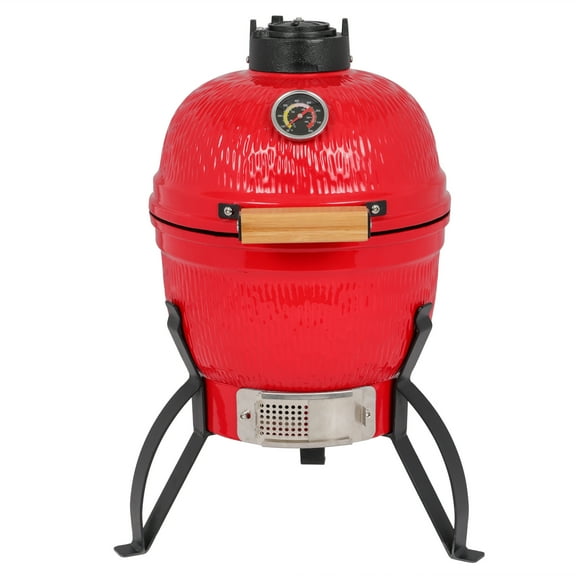 13in Round Ceramic Charcoal Grill Orange