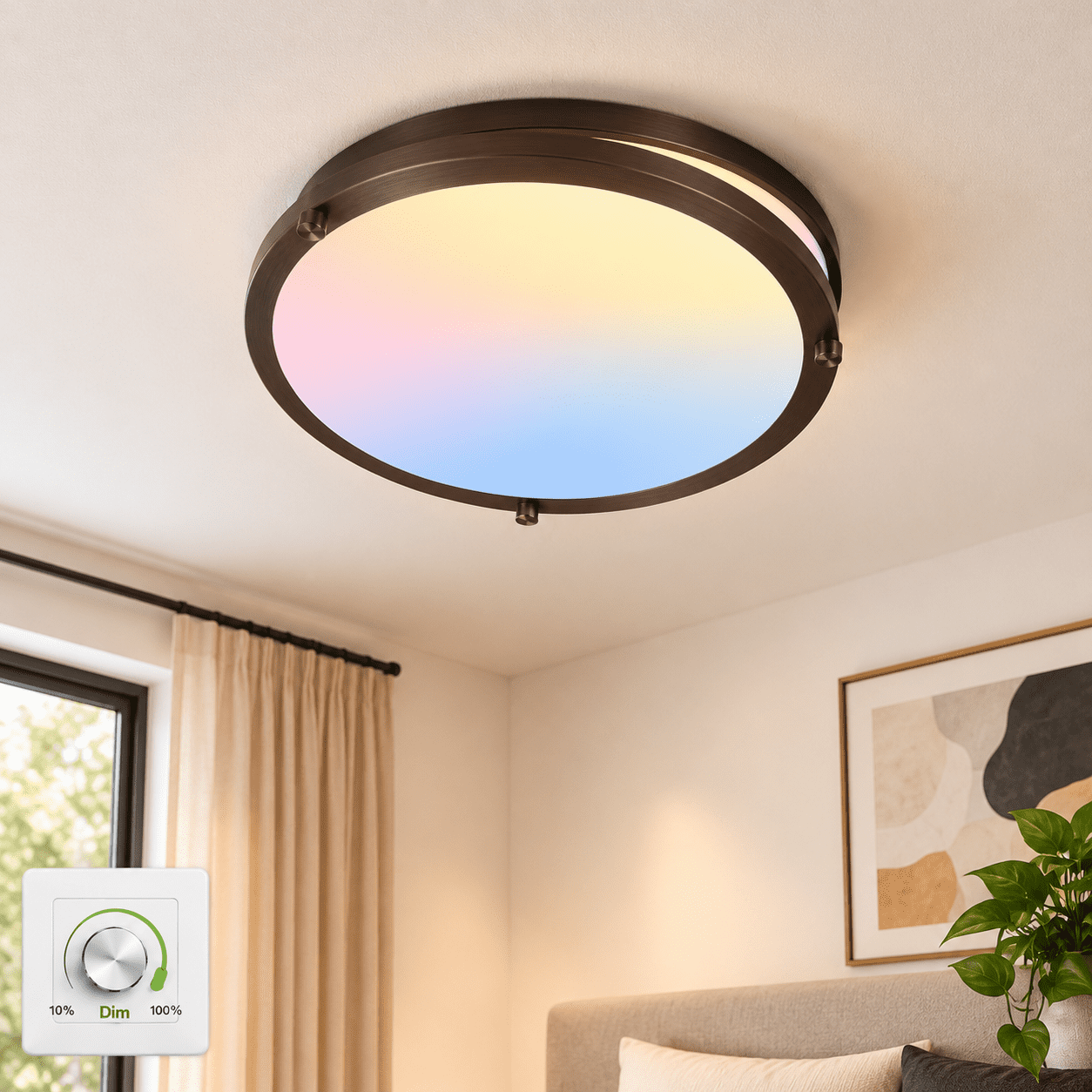 13inch 36w Led Ceiling Light 1-pack Oil Rubbed Bronze Flush Mount ...