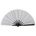 thumbnail image 1 of 13inch Large Rave Clacking Popping Fan for Line Dancing,Hand Fans for Women Foldable,Boots on The Ground Fan,Portable for Outdoor,Wedding,Party,Decoration(White,1 Pack), 1 of 5