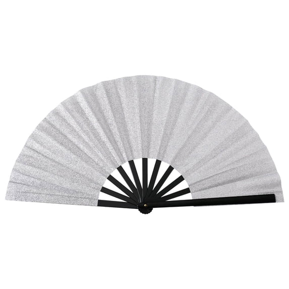 13inch Large Rave Clacking Popping Fan for Line Dancing,Hand Fans for Women Foldable,Boots on The Ground Fan,Portable for Outdoor,Wedding,Party,Decoration(White,1 Pack)