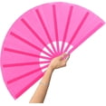 thumbnail image 1 of 13inch Large Rave Fan Popping Fan Clacking Fans for Line Dancing,Hand Fans for Women Foldable,Boots on The Ground Fan,Portable for Outdoor,Wedding,Party,Decoration(Pink,1 Pack), 1 of 11