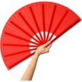 thumbnail image 1 of 13inch Large Rave Fan Popping Fan Clacking Fans for Line Dancing,Hand Fans for Women Foldable,Boots on The Ground Fan,Portable for Outdoor,Wedding,Party,Decoration(Red,1 Pack), 1 of 10