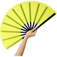 thumbnail image 1 of 13inch Large Rave Fan Popping Fan Clacking Fans for Line Dancing,Hand Fans for Women Foldable,Boots on The Ground Fan,Portable for Outdoor,Wedding,Party,Decoration(Yellow,1 Pack), 1 of 10