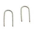 thumbnail image 1 of 13mm 20 GA Upside Down Arc Earring U Shaped Sterling Silver Open Teardrop Hoop Threader Staple Ear Drop Hook Earrings (13mm | 20 gauge, Sterling Silver 925 | Sparkle wire), 1 of 9
