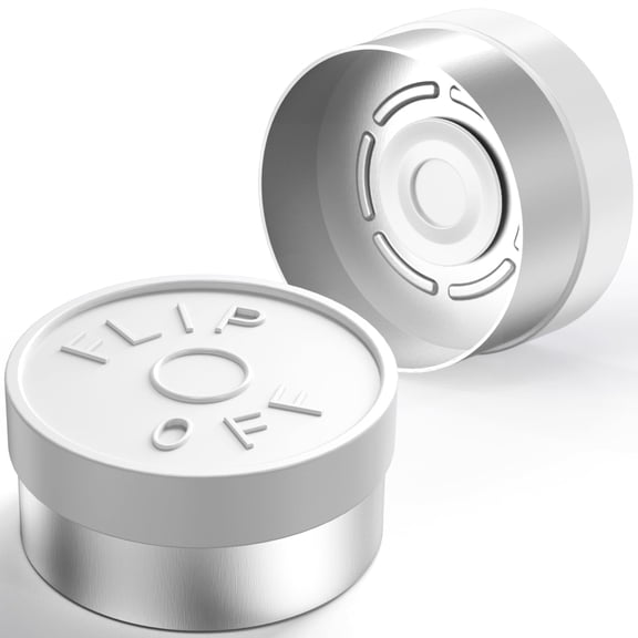 13mm Aluminum-Plastic Flip Top Caps for Glass Vial White 100PCS