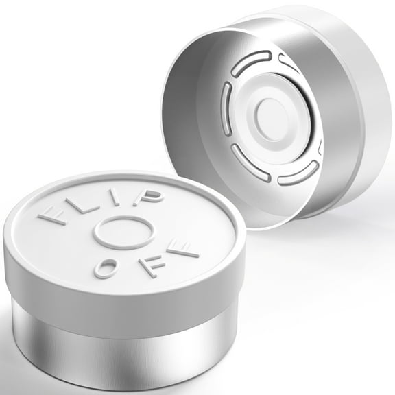 13mm Aluminum-Plastic Flip Top Caps for Glass Vial White 100PCS
