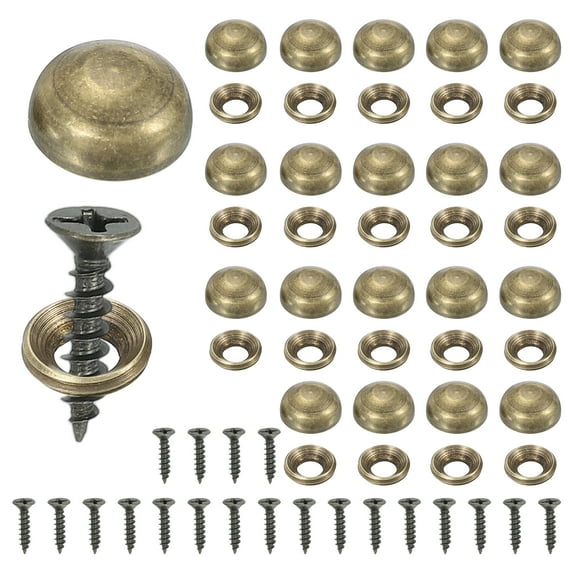 Uxcell Brass Decorative Screws with Caps for Furniture Fixing and Wall Hangings Bronze 13mm