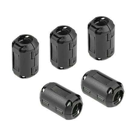 13mm Ferrite Cores Ring Clip-On RFI EMI Noise Suppression Filter Cable Clip Black 5pcs