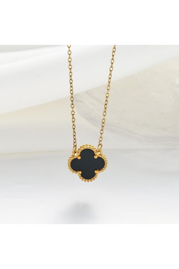 13mm Four Leaf Clover Titanium Steel Women's Necklace Jewelry Classic Temperament Lock Shell Bone Chain Pendant Jewelry