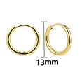 thumbnail image 1 of 13mm Gold Hoop Earrings Stainless Steel Minimalist Stackable Classic Retro Style, 1 of 4