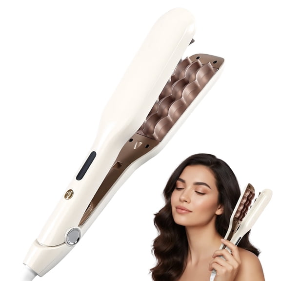 13mm Hair Waver 5 Temp Hair Crimper Fast Heating Fluffy Corrugated Curler Volumizing Iron Ceramic Water Ripple Wave Curler for Beach Waves Iron Styling Tools