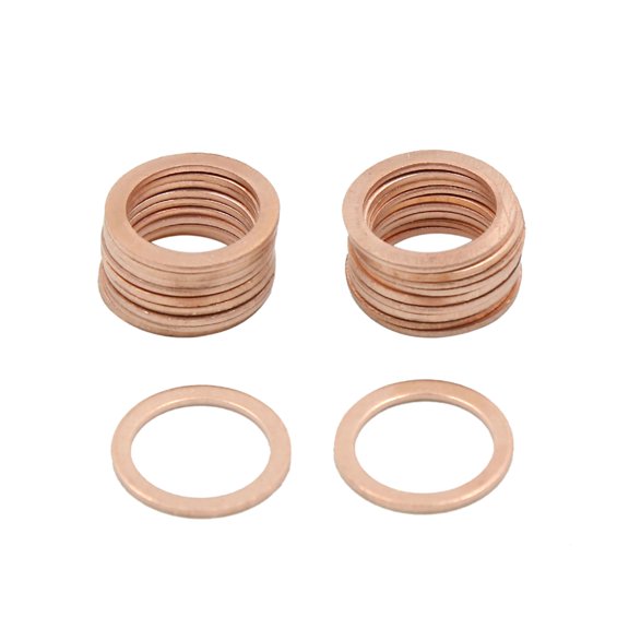 13mm Inner Dia Copper Flat Washers Metric Sealing Gaskets Rings 20pcs