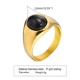 thumbnail image 1 of 13mm Women's Black Round Cut Zircon Band 316L Stainless Steel Gold Ring Size 6-9, 1 of 4