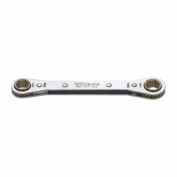 13mm x 14mm Double Head Ratcheting Box End Wrench - 6 Point Ratcheting Box Ends, High Polish Chrome Finish. Williams USA # JHWRBM-1314