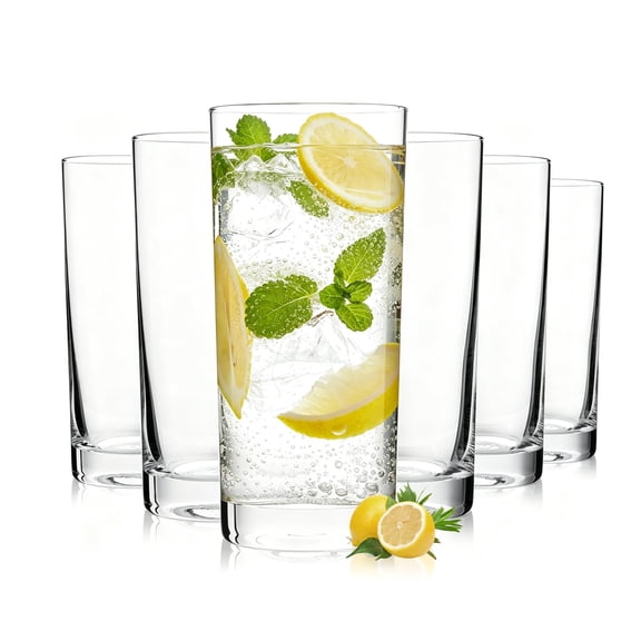 13oz Set 6 Highball Glasses Cocktail Bar Kitchen Drinking Glassware