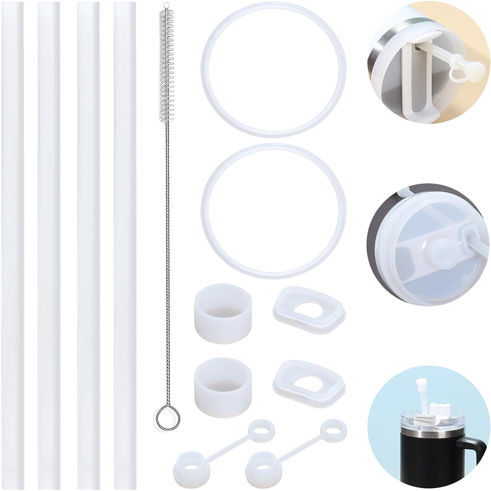 5 Pack Compatible with Stanley Tumbler, Cloud Shape Straw Covers Cap, Cute Silicone Cloud Straw