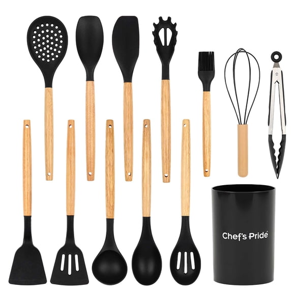 13pc Silicone Utensil Set with Holder by Chef's Pride