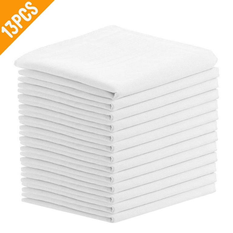 13pcs 100 Cotton White Handkerchiefs EEEkit 15 x15 Men s Hankies Classic Pocket Square for Business and Wedding