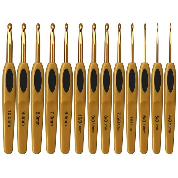 13pcs Ergonomic Crochet Hook Set, EEEkit Soft Grip Knitting Tools for DIY Yarn Projects, Craft Accessories for Adults and Beginners