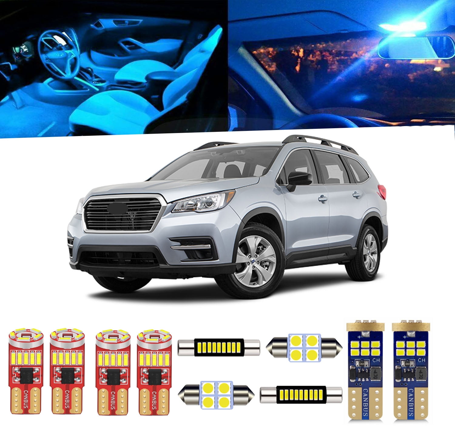 13pcs For Ascent interior LED Lights Kit for Subaru Ascent 2019 2020 ...