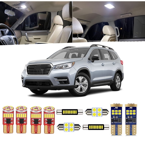 13pcs For Ascent interior LED Lights Kit for Subaru Ascent 2019 2020 2021 2022 LED Dome Trunk Vanity Mirror Light License Plate