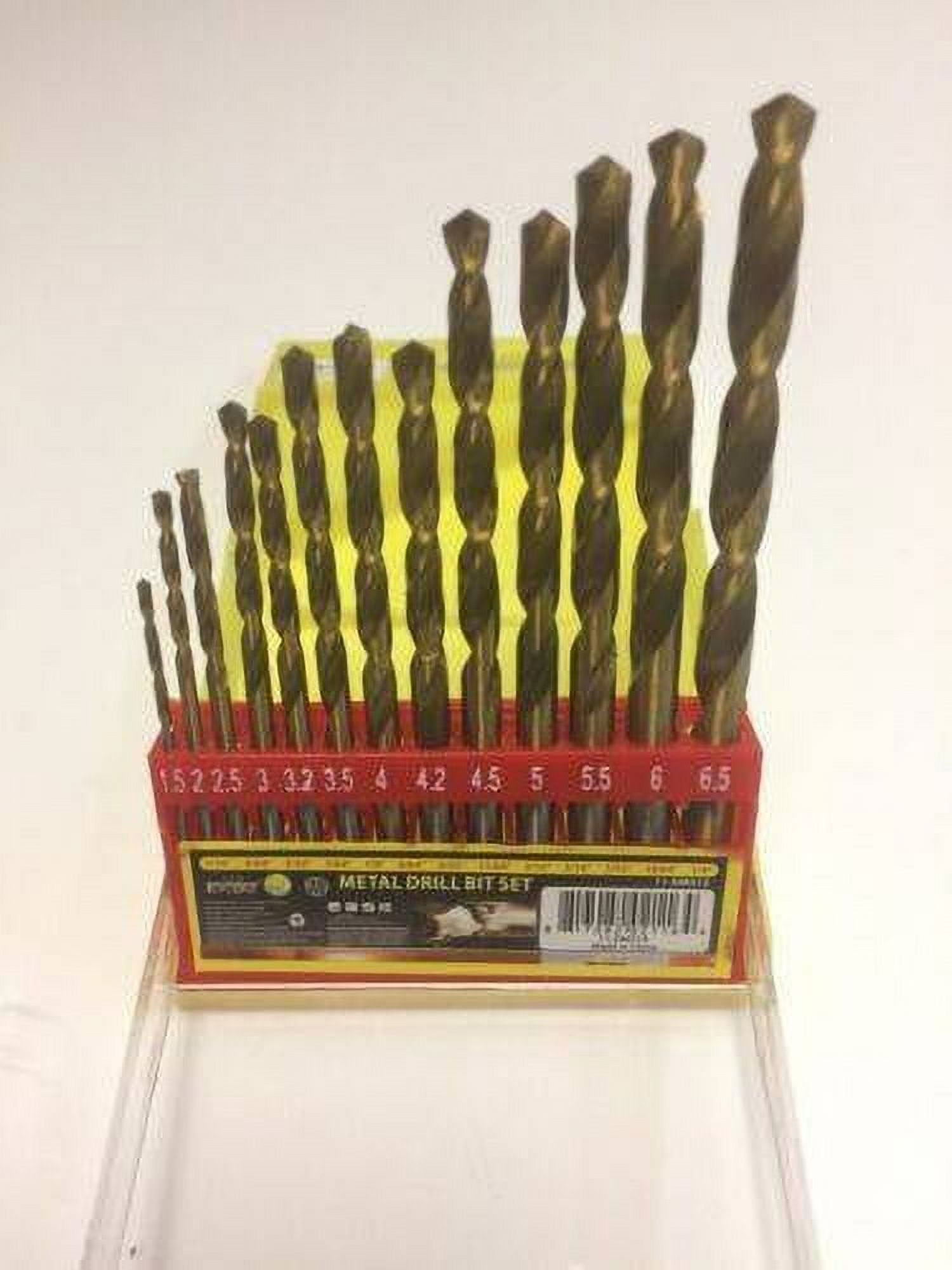 Topzone High Speed Steel Metal Drill Bit Set, 13 Pieces