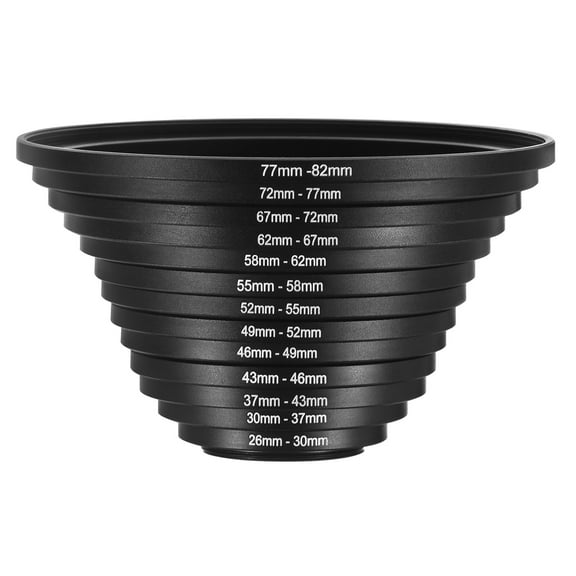 13pcs Metal Step Up Ring, Camera Lens Filter Adapter Ring Aluminum Filter Adapter Ring for Camera Lenses Hood