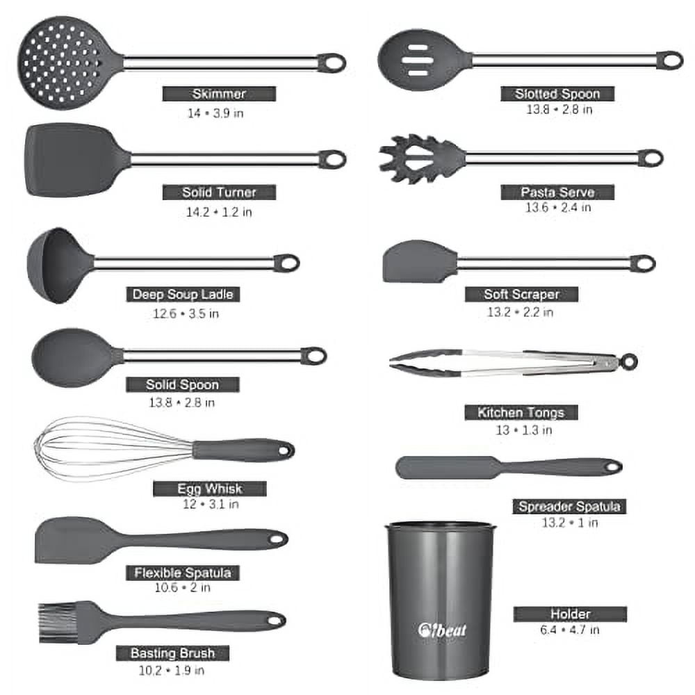 Non-Stick Silicone Kitchen Utensils Set – Noble Utensils-The Best