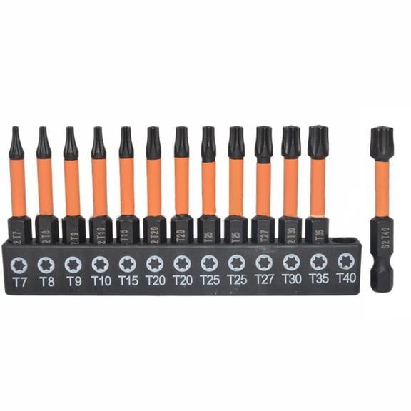 13pcs Screwdriver bit Set T7-T40 50mm 25mm Star plum Solid Hollow Screwdriver