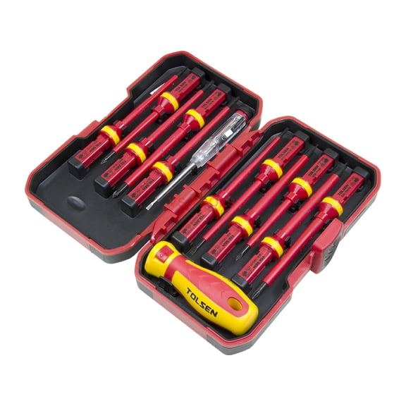 13pcs Tolsen Interchangeable VDE 1000V Power Insulated Screwdriver Set