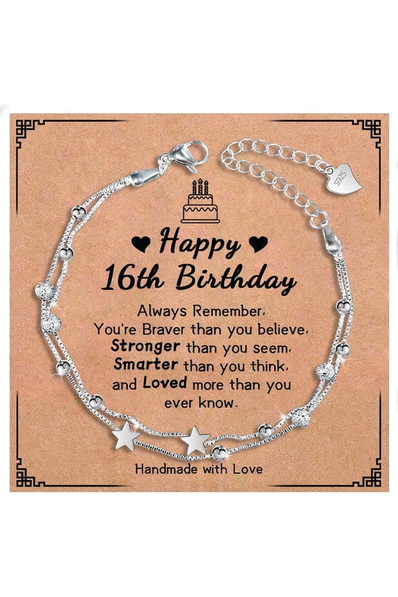 13th-21st Birthday Bracelet Gifts for Her 13th 16th 18th 21st Happy Birthday Gift Ideas Star Bracelet Sweet 13 16 Years Old Birthday Gifts for Sister Friends Daughter Granddaughter Niece