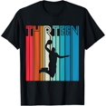 thumbnail image 1 of 13th Birthday Basketball Lover Gift 13 Years Old Retro T-Shirt, 1 of 3