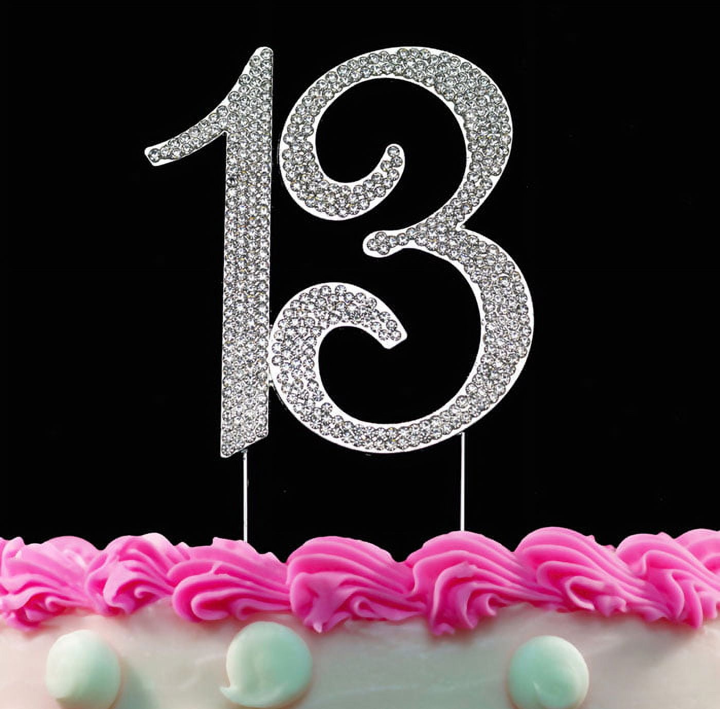Yetxel Holy You Are 13 Cake Topper - 13th Birthday Party Decoration With Gold Glitter, Funny Teen Gift